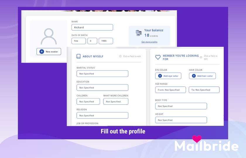Fill out the profile on the SakuraDate.